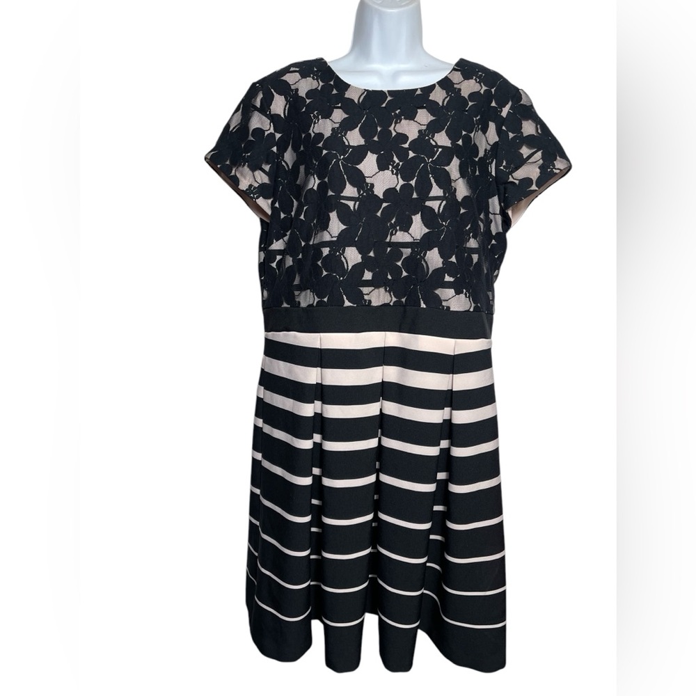 Donny & Nicole dress size 18 blush pink & black fit & flare dress PERFECT 🖤🩷